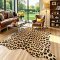 Western Faux Leopard Rug (6'3" x 5'2" (6.2"×5.2 ft) / Black and Gold)