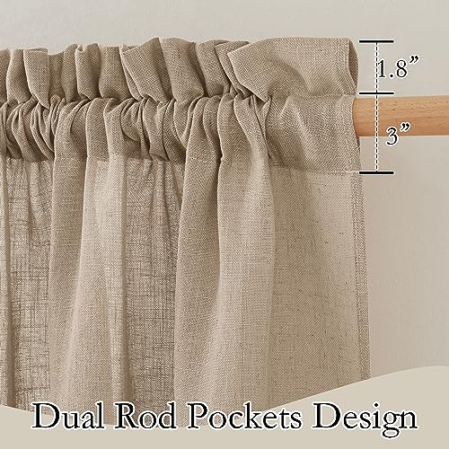 Extra Wide Sheer Curtains for Sliding Patio Door Large Window (Khaki / 70"W x 84"L (Pack of 2))