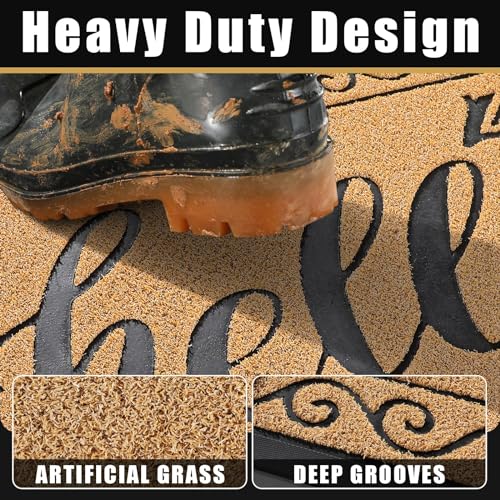 Welcome Mats for Front Door 29.5x17 (Yellow / 29.5x17 Inch)