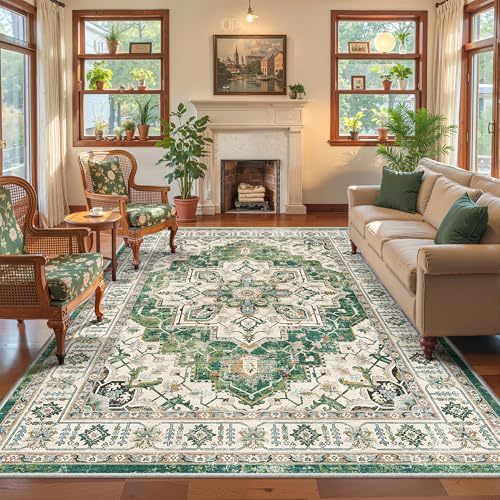 6x9 Area Rugs for Living Room (Green / 6' x 9' (Rectangular))