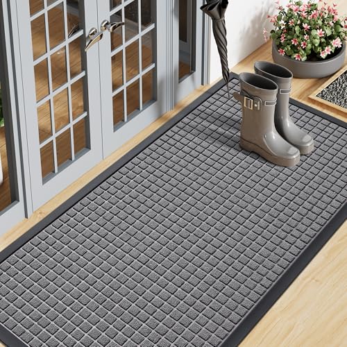 Front Door Mat Outside Entrance (Mix Grey / 59" X 23")