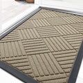 Front Door Mat Outside Entrance 33x21 (33" X 21" / Beige Diamond)