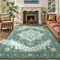 9x12 Area Rugs for Living Room (Floral Green Cream / 9' x 12' (Rectangular))