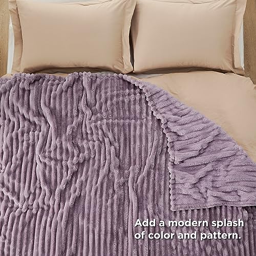 Full Size Fleece Blankets for Bed Light Purple 84"x90" (Light Purple / Full)