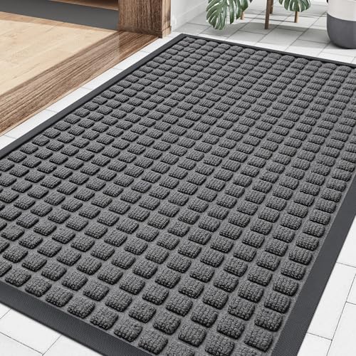 Front Door Mat Outside Entrance (Grey / 35" X 23")