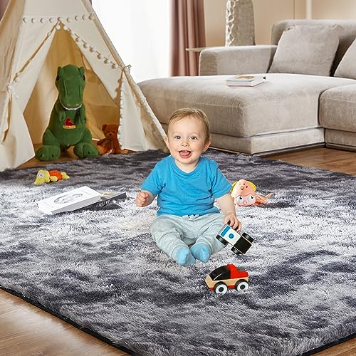 Shag Area Rugs for Living Room 5x7 Feet (Dark Grey / 5' x 7' (Rectangular))