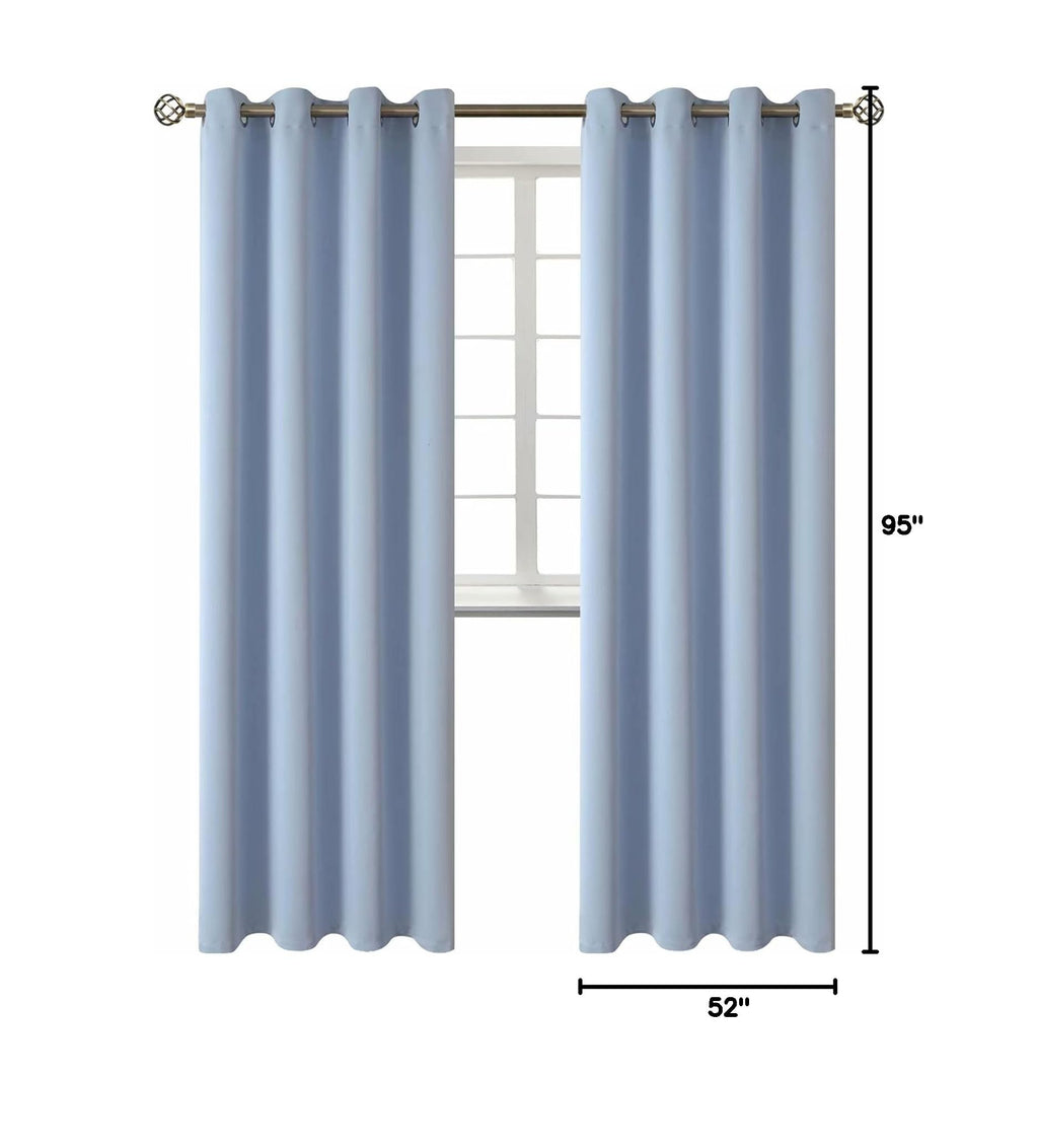 Blackout Curtains for Living Room (Spa Blue / 52"W x 95"L (Pack of 2))