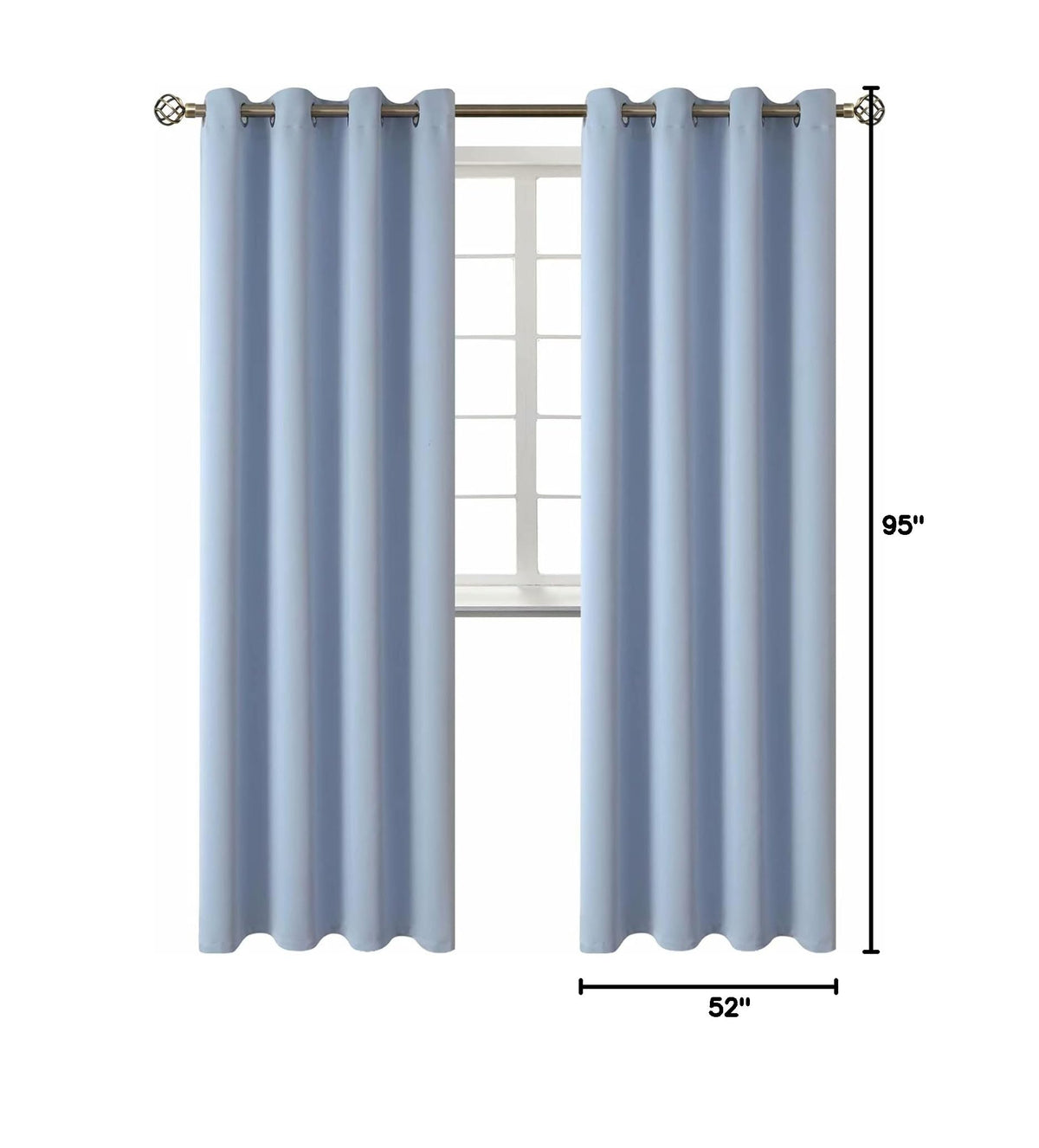 Blackout Curtains for Living Room (Spa Blue / 52"W x 95"L (Pack of 2))