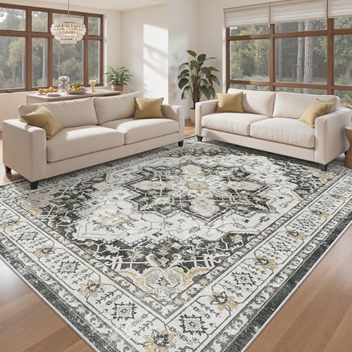 8x10 Area Rugs for Living Room (Black / 8' x 10' (Rectangular))
