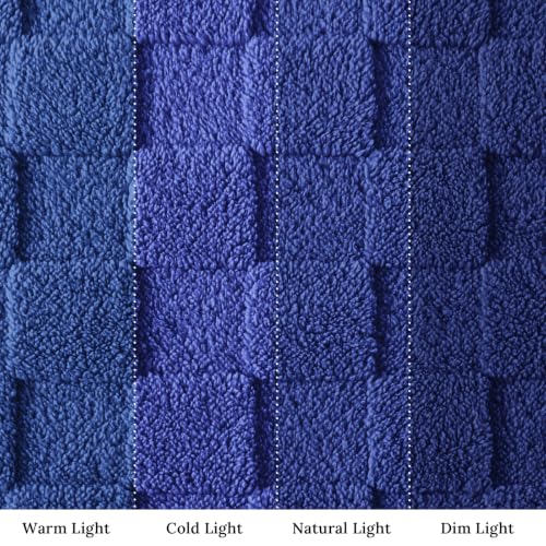 3D Checkered Fleece Twin Blanket for Bed (Cobalt Blue / Twin (60"x80"))