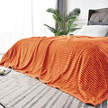 Ribbed Jacquard Burt Orange King Size Blanket for Bed (Burnt Orange / King(108"x90"))
