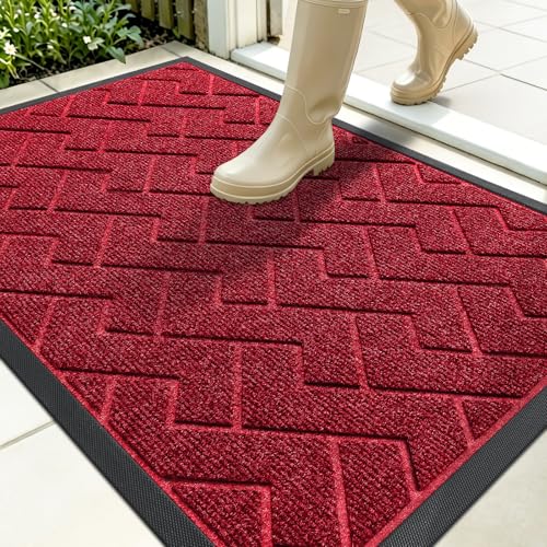Front Door Mat Outside 35x23 (Wine Red / 35" x 23")