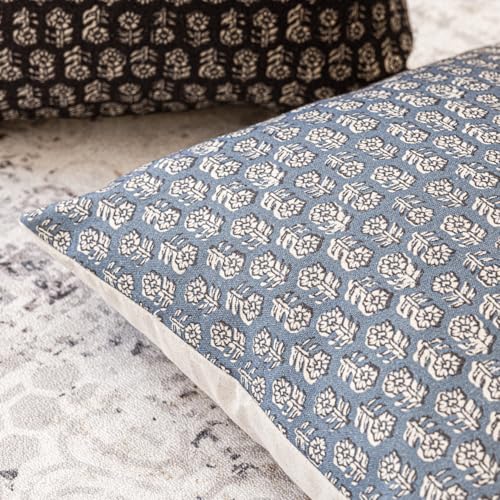 Decorative Floral Print Throw Pillow Covers 24×24 Dusty Blue (24" x 24" (Pack of 2) / Lake)