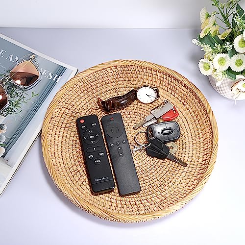 Rattan Key Basket Bowl for Entryway Table (Large, 11.8" / Natural Color)