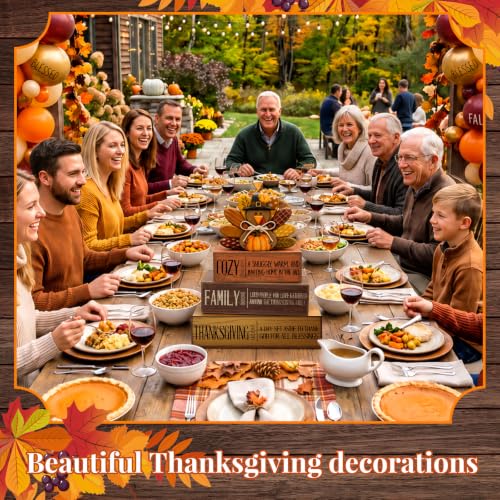 4 Pcs Thanksgiving Turkey Decor for Home Cozy Fall Table Decoration (Cozy Thanksgiving)