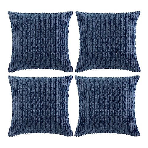 4 Packs Decorative Throw Pillow Covers for Living Room Couch Bed (14" x 14" (Pack of 4) / Dusty Blue)