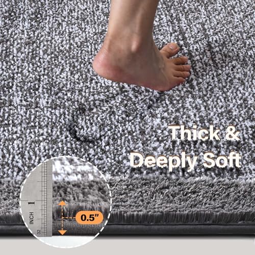60x24 Long Bathroom Rugs Non Slip Washable (A-grey / 2' x 5' (Rectangular))