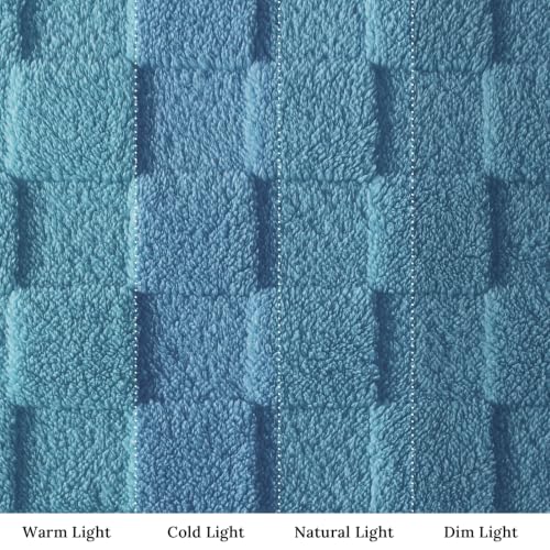 3D Checkered Fleece King Blanket for Bed (Slate Blue / King (104"x90"))