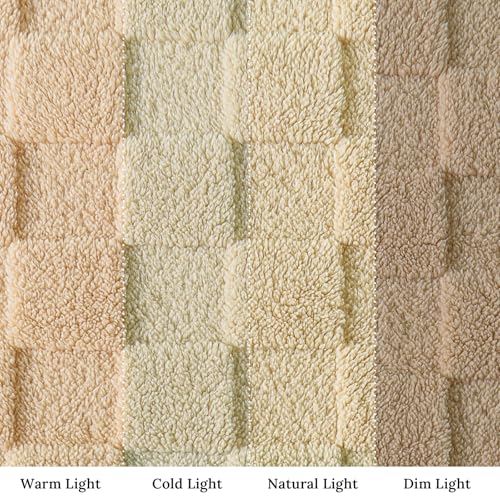 3D Checkered Fleece Throw Blanket for Couch (Camel / Throw (50"x60"))