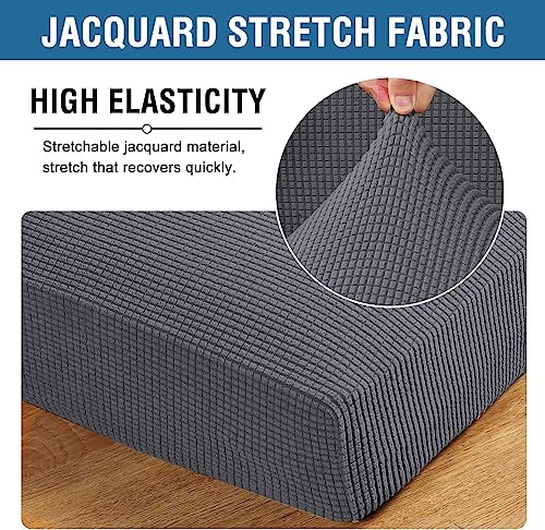 Super Stretch Individual Chaise Cover Sectional Couch Covers for L Shaped Sofa Both Left (Grey / Chaise Cover)