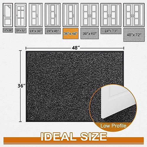 Super Absorbent Front Door Mat (Anthracite Black / 3' x 4' (Rectangular))