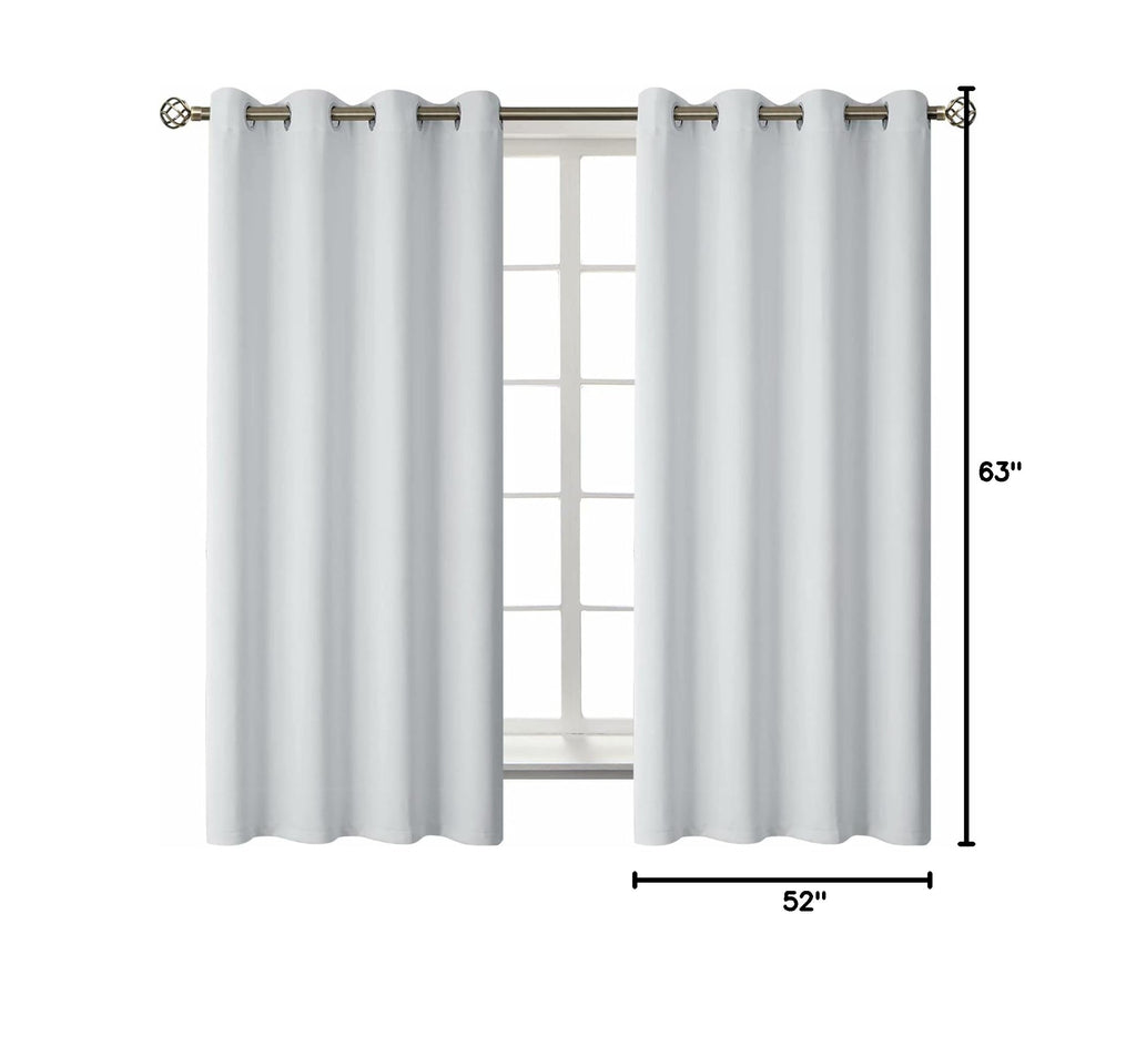 Greyish White Room Darkening Curtains 63 Inch for Bedroom (Greyish White / 52"W x 63"L (Pack of 2))