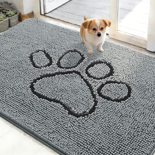 Dog Door Mat for Muddy Paws 48x30 (Grey / 48" X 30")