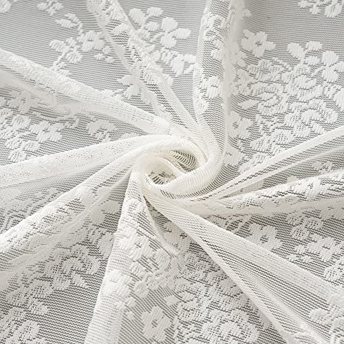 Vintage Lace Curtains 63 Inches Length (Ivory / 52"W x 63"L (Pack of 2))