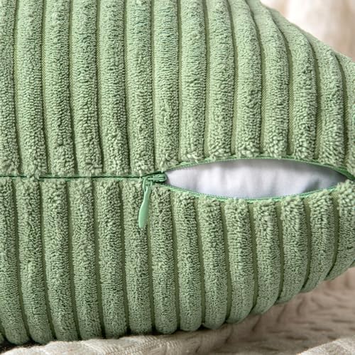 Sage Green Decorative Lumbar Throw Pillow Covers 12x20 Inch 2 Pack (20" x 12" (Pack of 2) / Sage Green)