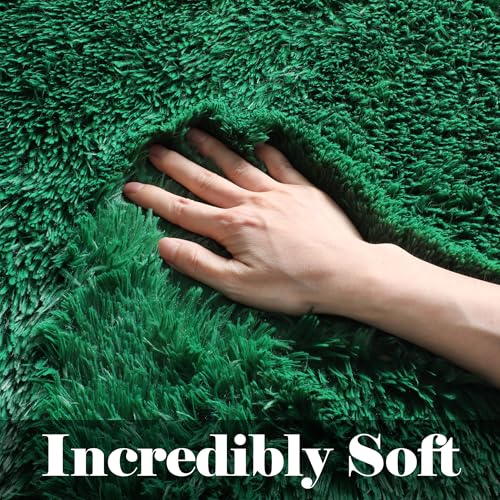 Dark Green Area Rugs for Bedroom Living Room (Dark Green / 4' x 6' (Rectangular))