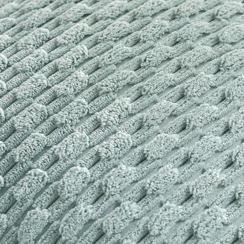 Set of 4 Aqua Decorative Throw Pillow Covers 12x20 Inch Corduroy Pillow Covers for Bed Couch Sofa Living Room Soft Cushion Cases (Light Teal / 20" x 12" (Pack of 4))
