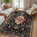 Washable Area Rug (Black/Colorful / 5' x 8' (Rectangular))
