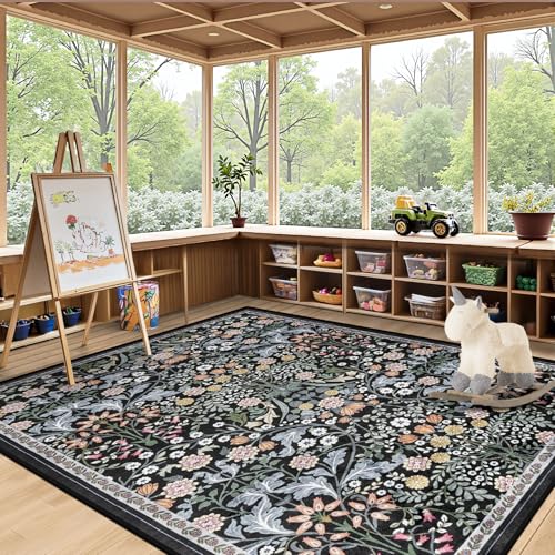 Area Rug Living Room (Dark Black / 5' x 7' (Rectangular))