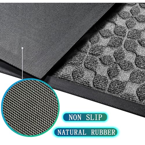 Sturdy Front Entrance Doormats (1'5" x 2'6" (Rectangular) / Geometric Grey)