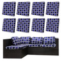 8Pcs Outdoor Cushion Covers (Dark Blue Geometric Pattern / 8PCS)
