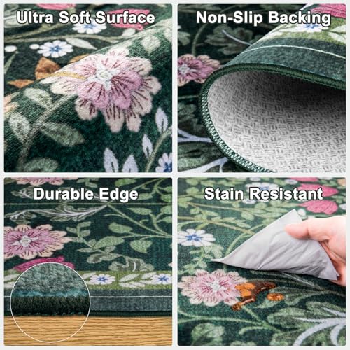 Round Area Rug Living Room (Dark Green / 6' (Round))