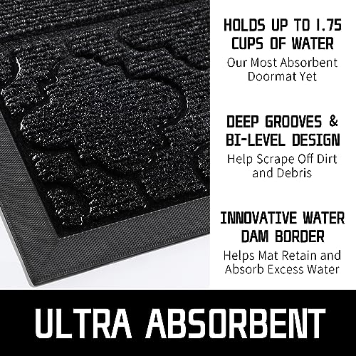 Welcome Mat Outdoor Indoor (47x32 Inch / Black)