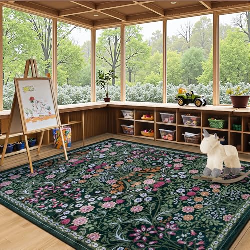 Area Rug Living Room (Dark Green / 5' x 7' (Rectangular))