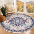 Soft Area Rugs 6' (6' (Round) / Blue & Red)