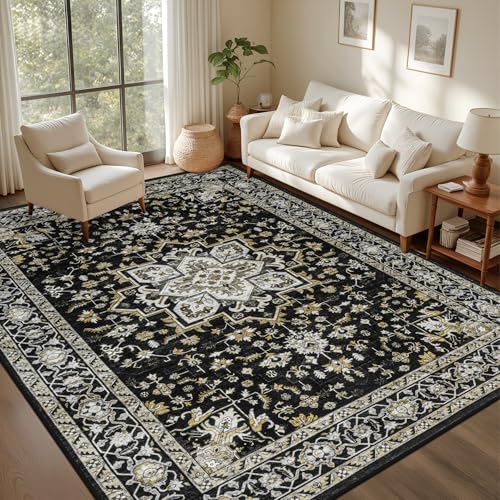 8x10 Area Rugs Living Room (Black Gold / 8' x 10' (Rectangular))