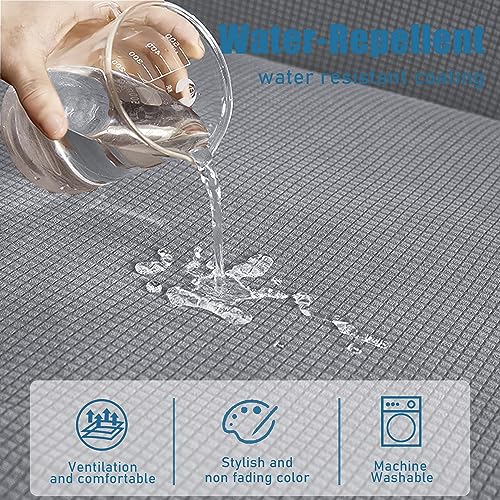 Water Resistant Spandex Couch Cushion Covers (Large / Light Gray)