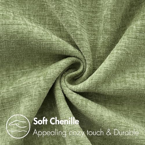 Soft Chenille Lumbar Throw Pillow Covers Sage Green 14x24 Pack of 2 (24" x 14" (Pack of 2) / Sage Green)
