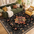 Washable Area Rug (Black/Colorful / 6' x 9' (Rectangular))
