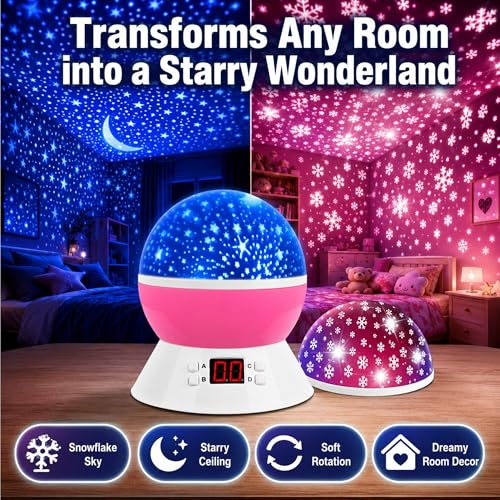 Kids Star Projector Night Light (Pink)