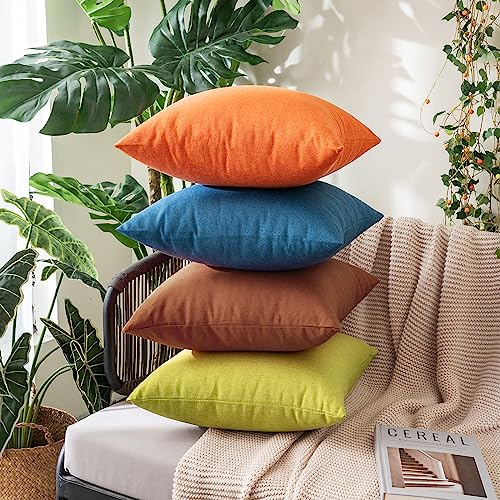 Decorative Outdoor Pillow Covers Fall Euro 22x22 Orange (22" x 22" (Pack of 2) / Orange)