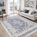 5x8 Area Rugs for Living Room (Blue/Beige / 5' x 8' (Rectangular))