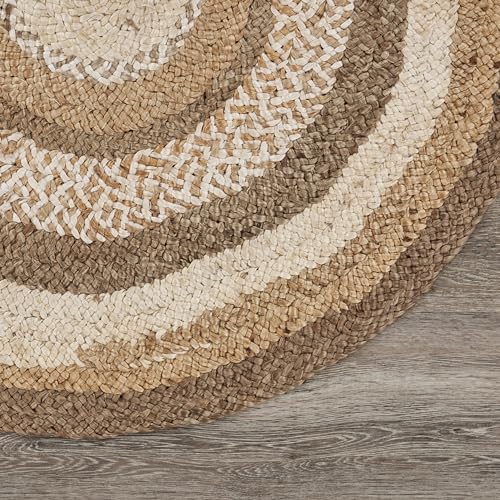 8ft Round Natural Jute Indoor Area Rug (Beige/Brown / 7'6" (Round))