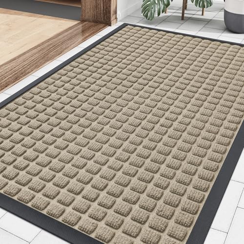 Front Door Mat Outside Entrance (Beige / 35" X 23")