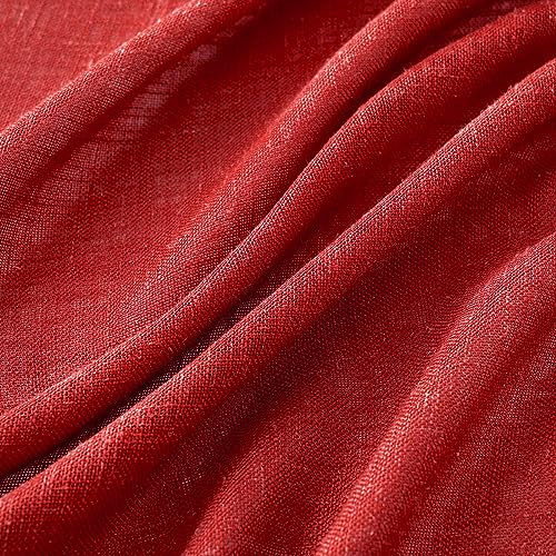 Red Linen Curtains 52x96 Inch Long for the Bedroom and Living Room (52"W x 96"L (Pack of 2) / Red)