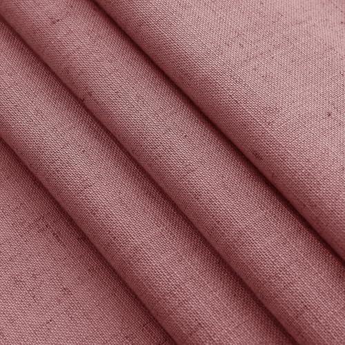 Canyon Rose Linen Curtains 72 Inch Length for Living Room Sheer Lightweight Door Drapes 2 Panels Set for Kids Bedroom Light Filtering Back Tab Rod Pocket Curtain for Kitchen Protect Privacy 52x72 (52"W x 72"L (Pack of 2) / Canyon Rose)